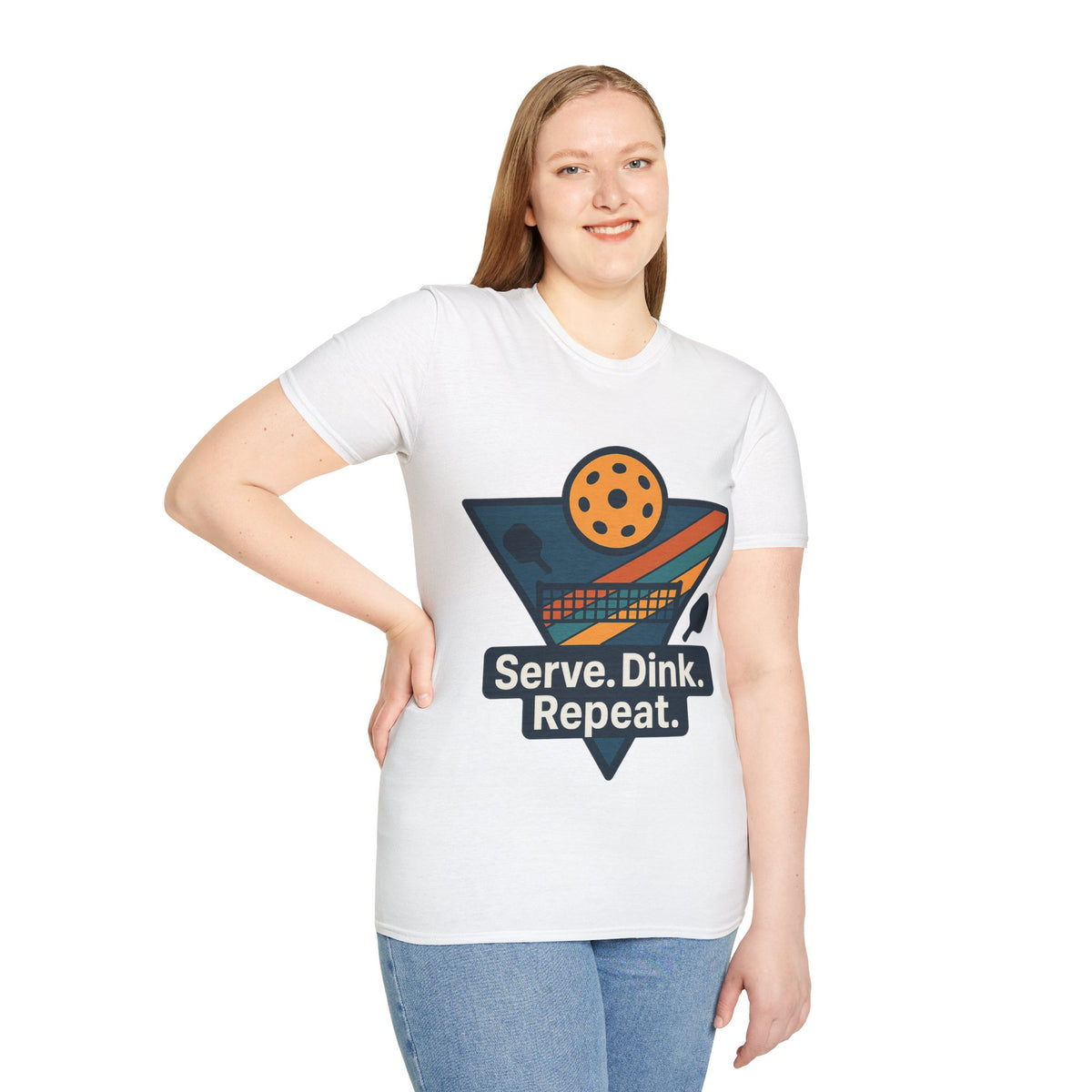 Pickleball T-Shirt — Retro Paddle & Ball Design with “Serve. Dink. Repeat.” Slogan - Trending Now - August 2026