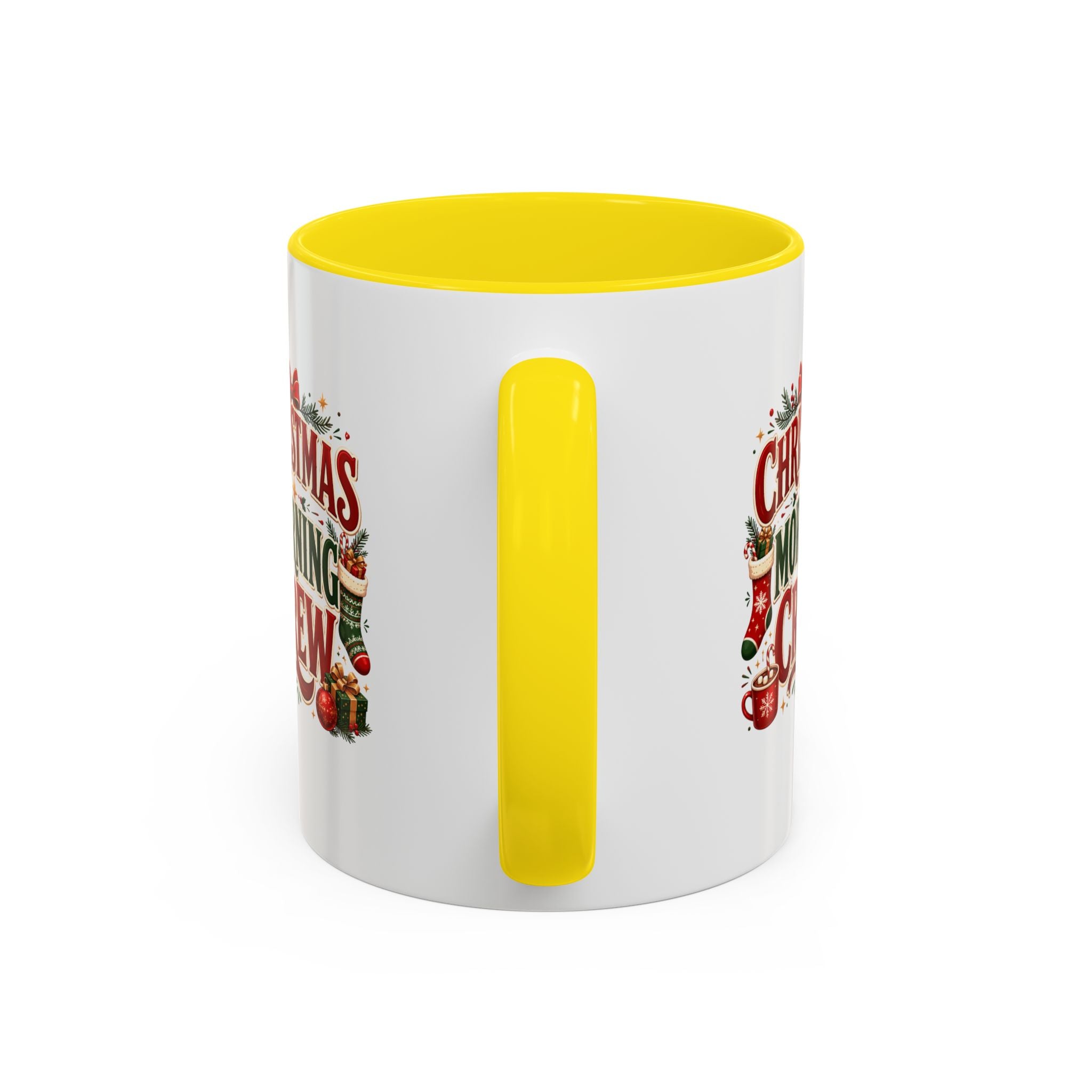 Christmas Morning Crew Accent Coffee Mug – Holiday Coffee Cup