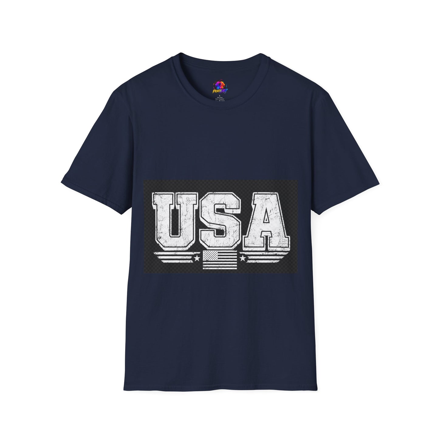 USA Vintage Block T-Shirt — Patriotic Americana Graphic Tee