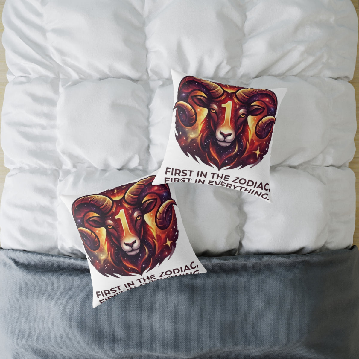 Aries Zodiac Pillow First In The Zodiac First In Everything Square Poly Canvas Pillow