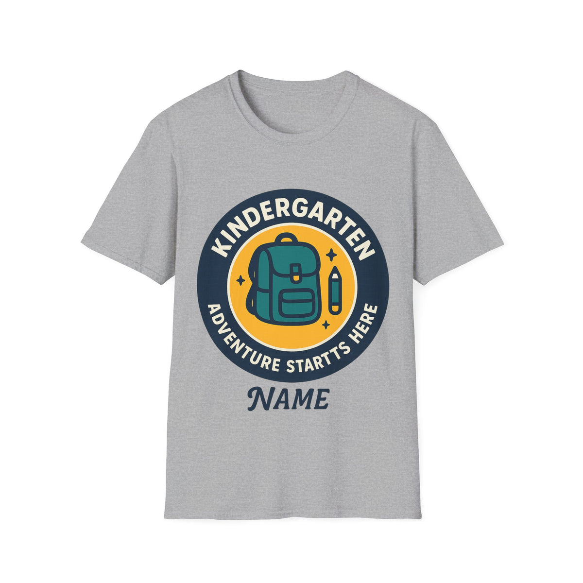 Kindergarten Teacher T‑Shirt – 'Kindergarten' Backpack Badge Design - Trending Now - August 2026