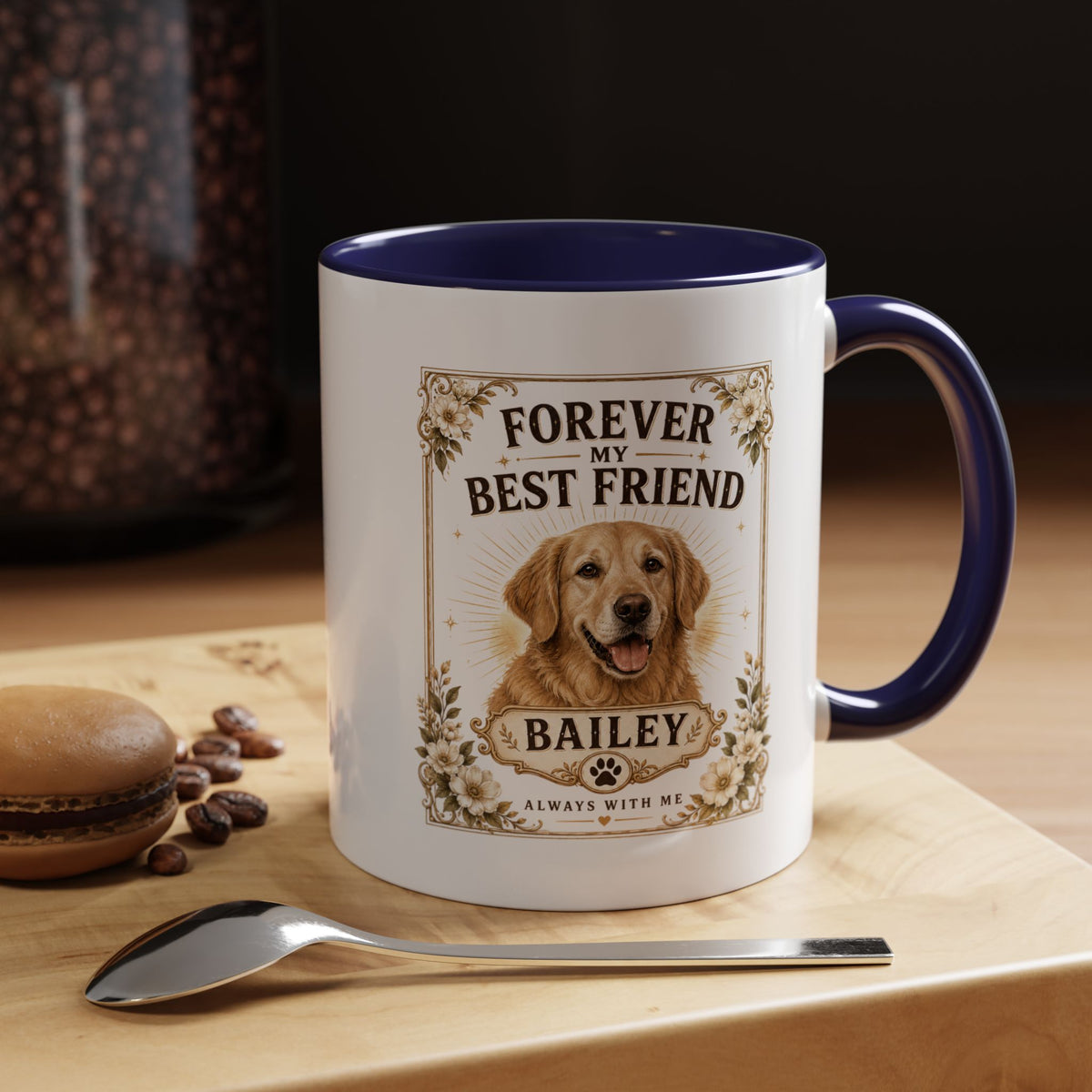 Milo Bailey Dog Dad Mom Forever My Best Friend Dog Mug — Personalized Golden Retriever Coffee Cup
