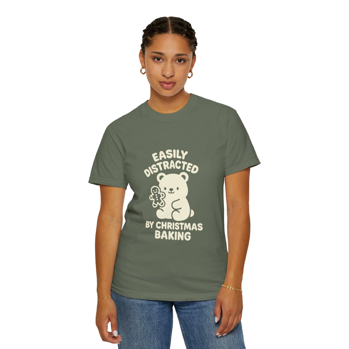 T-Shirt — "Easily Distracted by Christmas Baking" Cute Bear Holiday Tee- Trending Now - October 2026