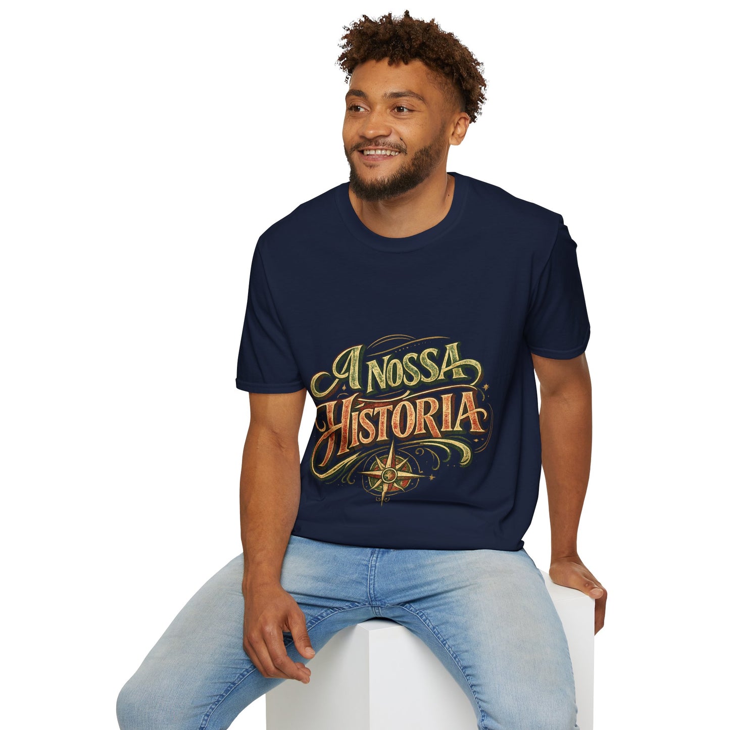 Portugal T-Shirt — "A Nossa História" Vintage Compass Graphic Tee