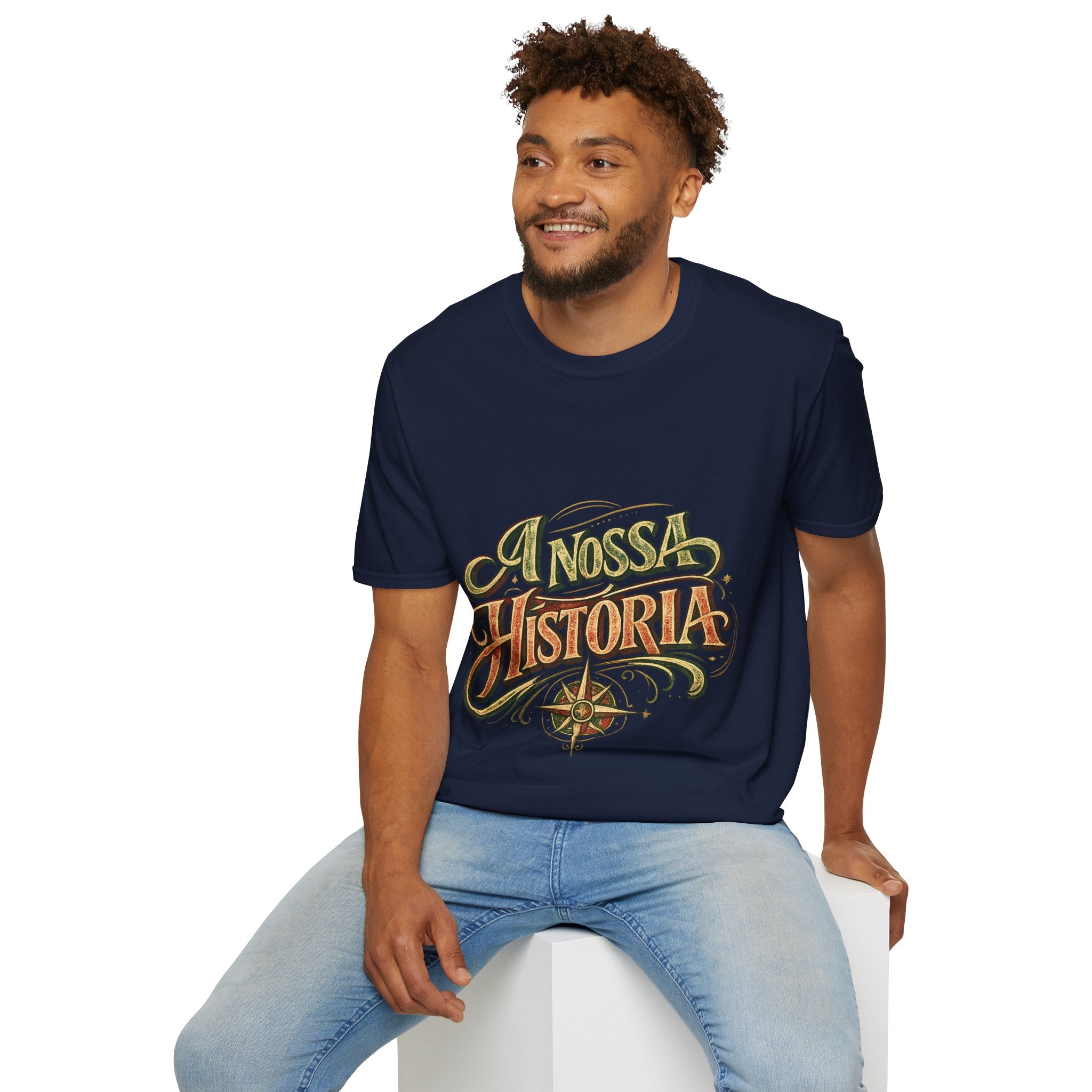 Portugal T-Shirt — "A Nossa História" Vintage Compass Graphic Tee
