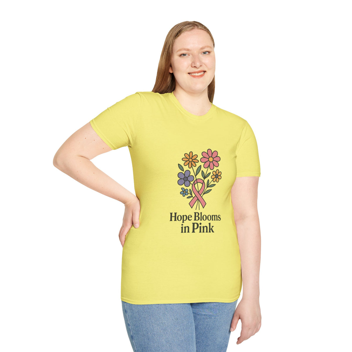 Hope Blooms in Pink Floral Awareness T-Shirt - Trending Now - October 2026