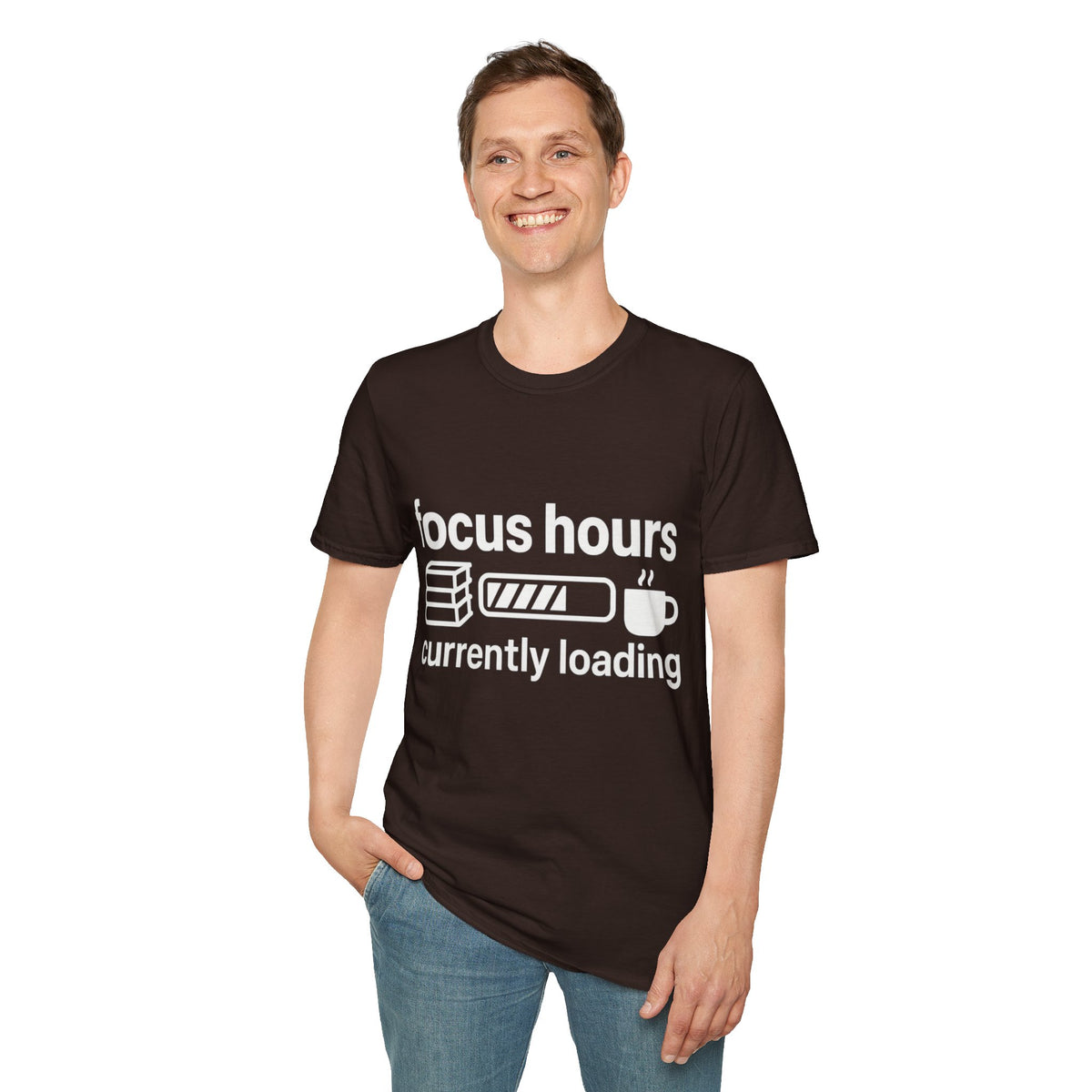 Focus Hours T-Shirt — "Focus Hours Currently Loading" Graphic Tee for Productivity & Remote Work - Trending Now - August 2026 Trends - Everyday T-Shirt