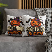 Halloween Pumpkin Pillowcase — "Fright Night Favorite" Spun Polyester Throw Pillow Cover