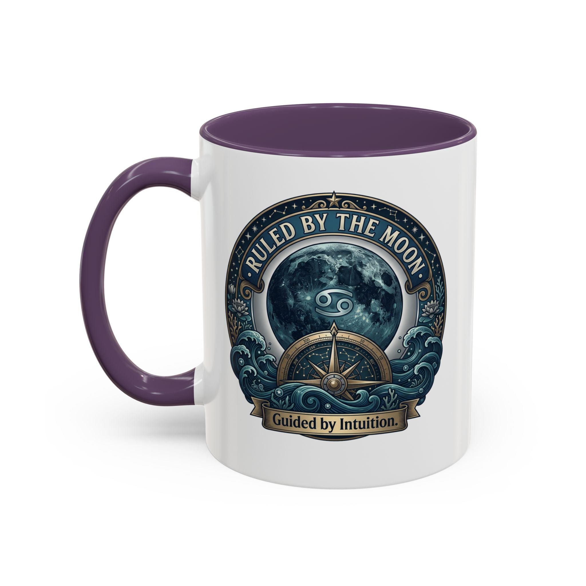 Ruled by the Moon Accent Coffee Mug — Zodiac Cancer Astrology 11/15oz