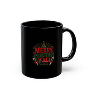 Merry Christmas Y'all Black Mug – Festive Southern Holiday Coffee Cup