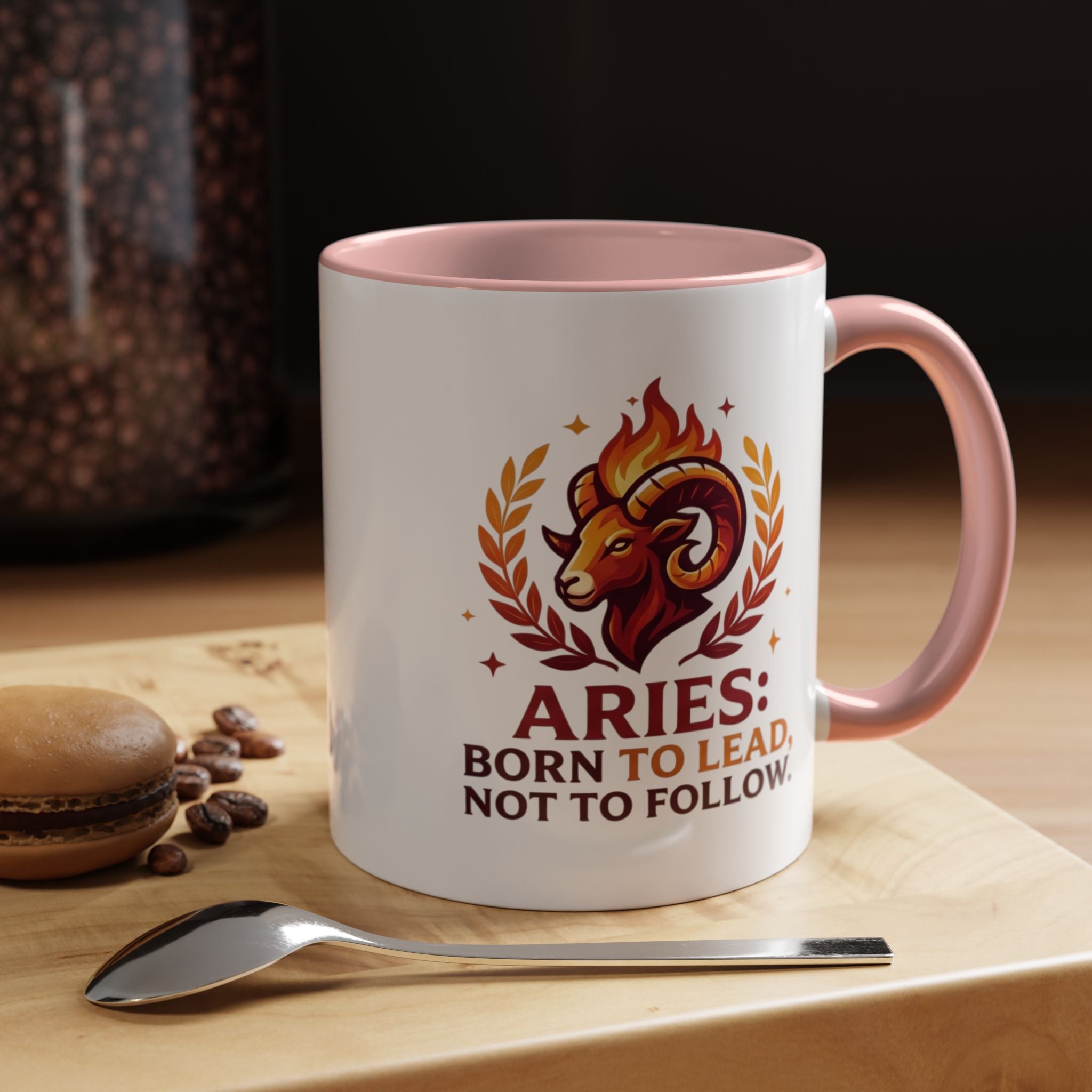 Aries Coffee Mug — "Aries: Born to Lead, Not to Follow" Zodiac Astrology Gift