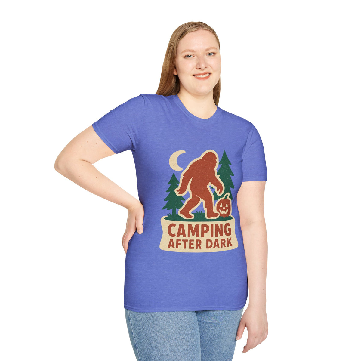 Camping After Dark T‑Shirt — Retro Bigfoot Camp Graphic Tee - Trending Now - August 2026