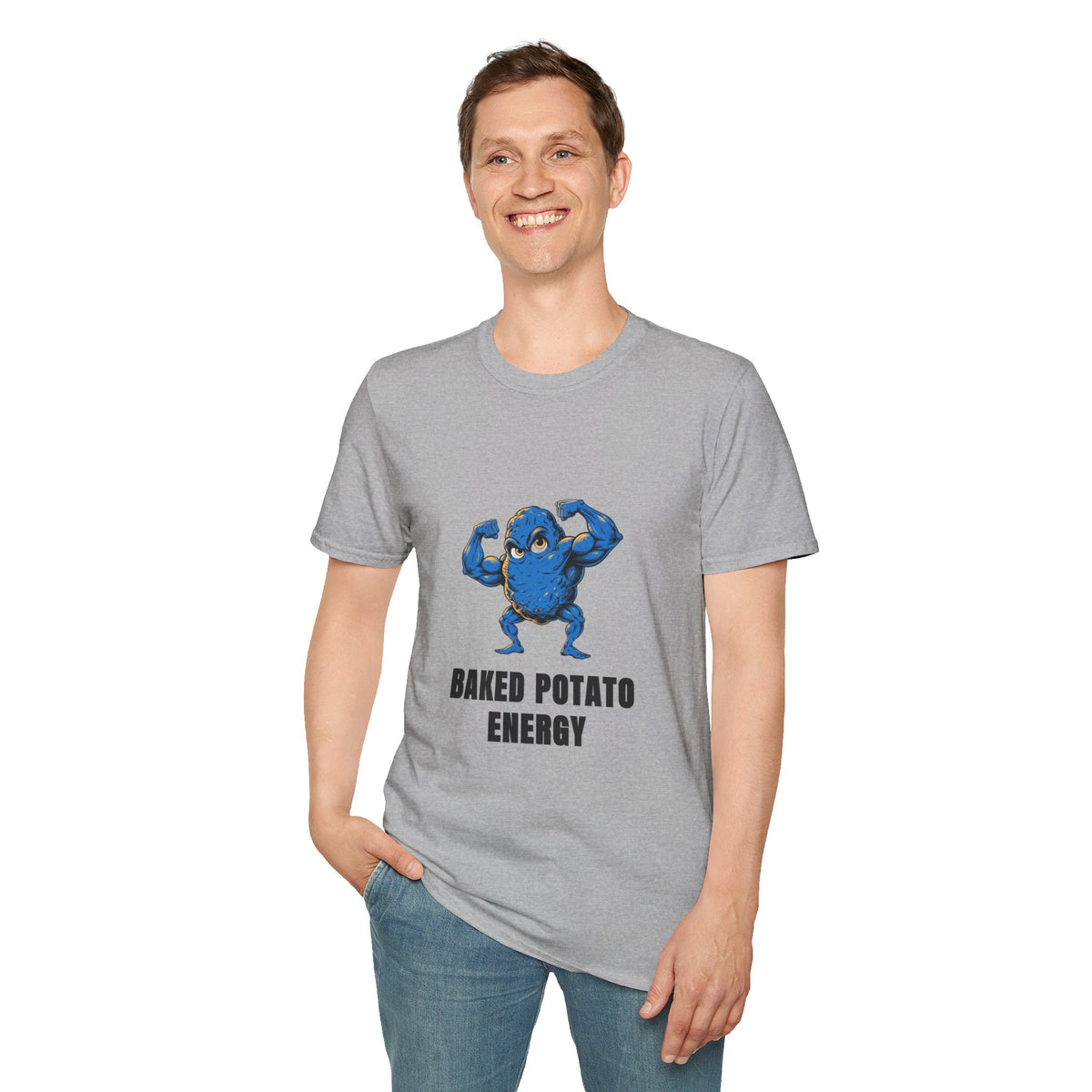 Baked Potato Energy T-Shirt — Funny Muscular Potato Graphic Tee - Trending Now - August 2026