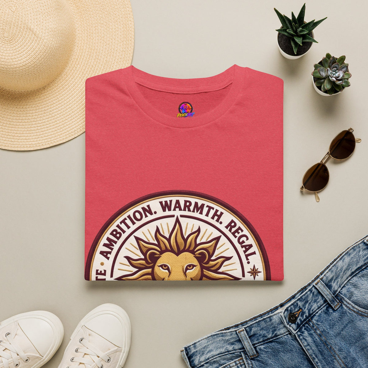 Leo Zodiac Lion T-Shirt — Ambition, Warmth & Regal Pride Graphic Tee