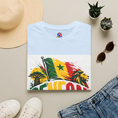 Senegal Flag Soccer T-Shirt — Lion & Football Pride Tee