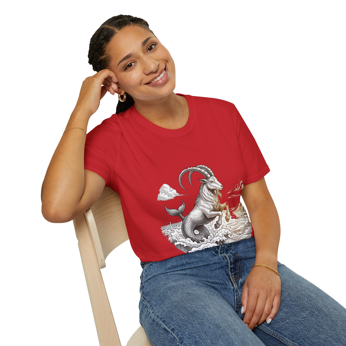 Capricorn Goat-Mermaid T-Shirt — Mythical Sea Goat Zodiac Tee
