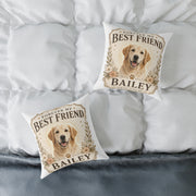 Milo Bailey Dog Dad Mom Square Pillow — "Forever My Best Friend" Personalized Dog Photo Pillow (Bailey)