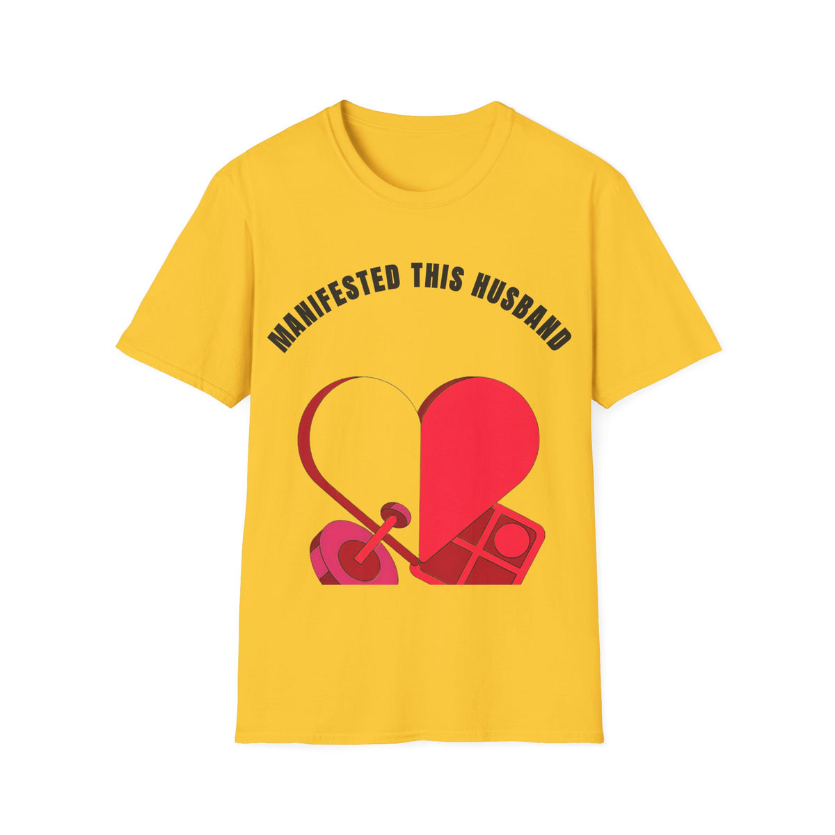 T-Shirt — "Manifested This Husband" Heart Graphic - Trending Now - September 2026