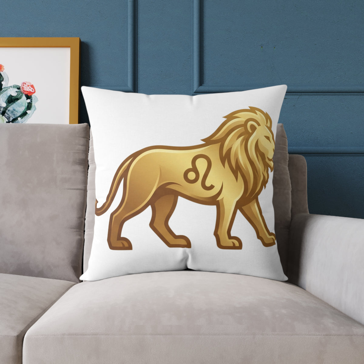 Lion Leo Zodiac Astrological  Square Poly Canvas Pillow