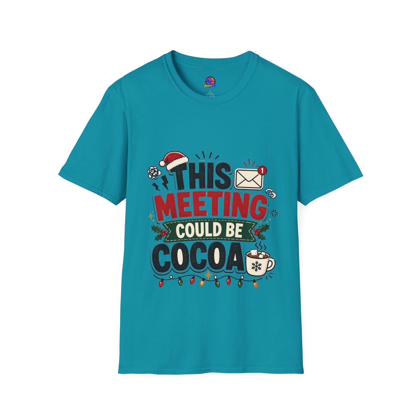 T-Shirt — "This Meeting Could Be Cocoa" Christmas Holiday Graphic Tee