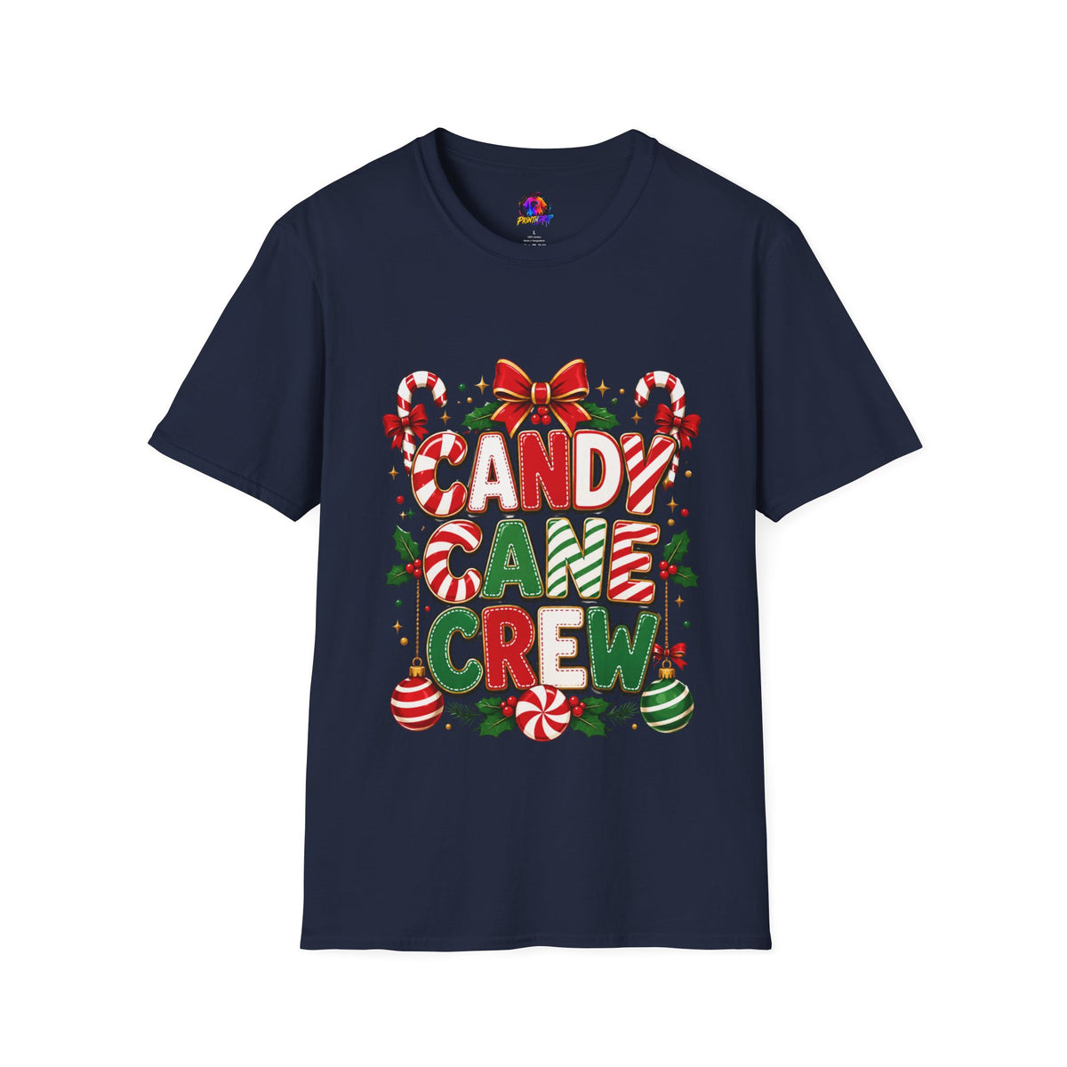 Candy Cane Crew T-Shirt — Festive Christmas Holiday Tee