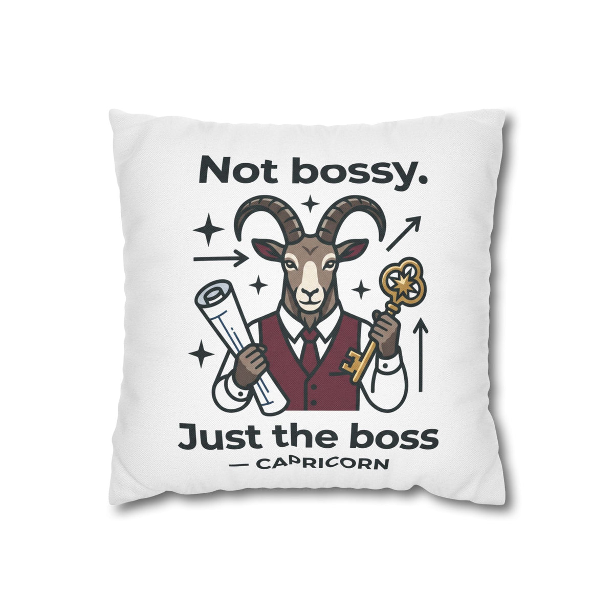 Capricorn Pillowcase — “Not Bossy, Just the Boss” Zodiac Gift