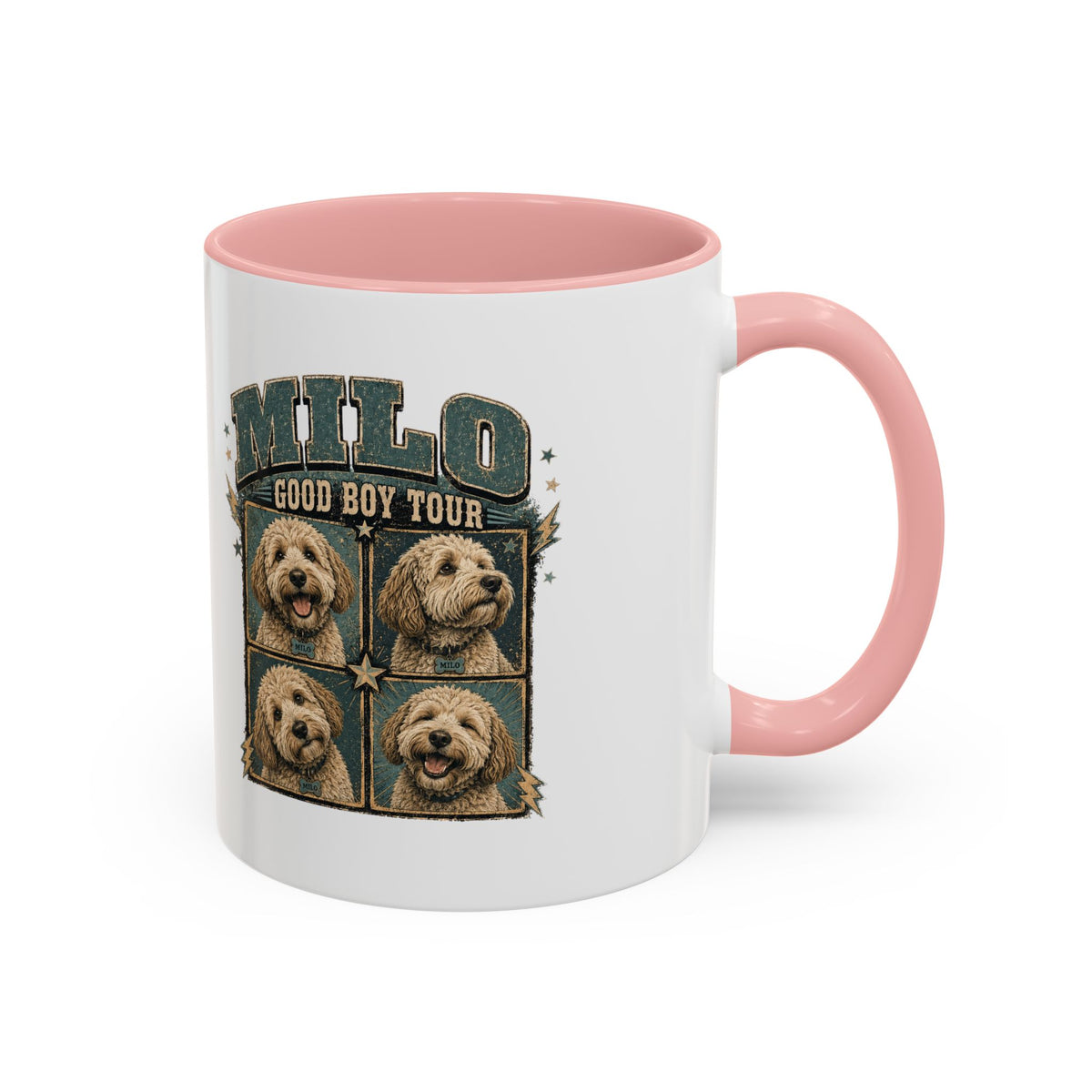 Milo Bailey Dog Dad Mom Milo 'Good Boy Tour' Accent Coffee Mug – Personalized Dog Photo Tribute