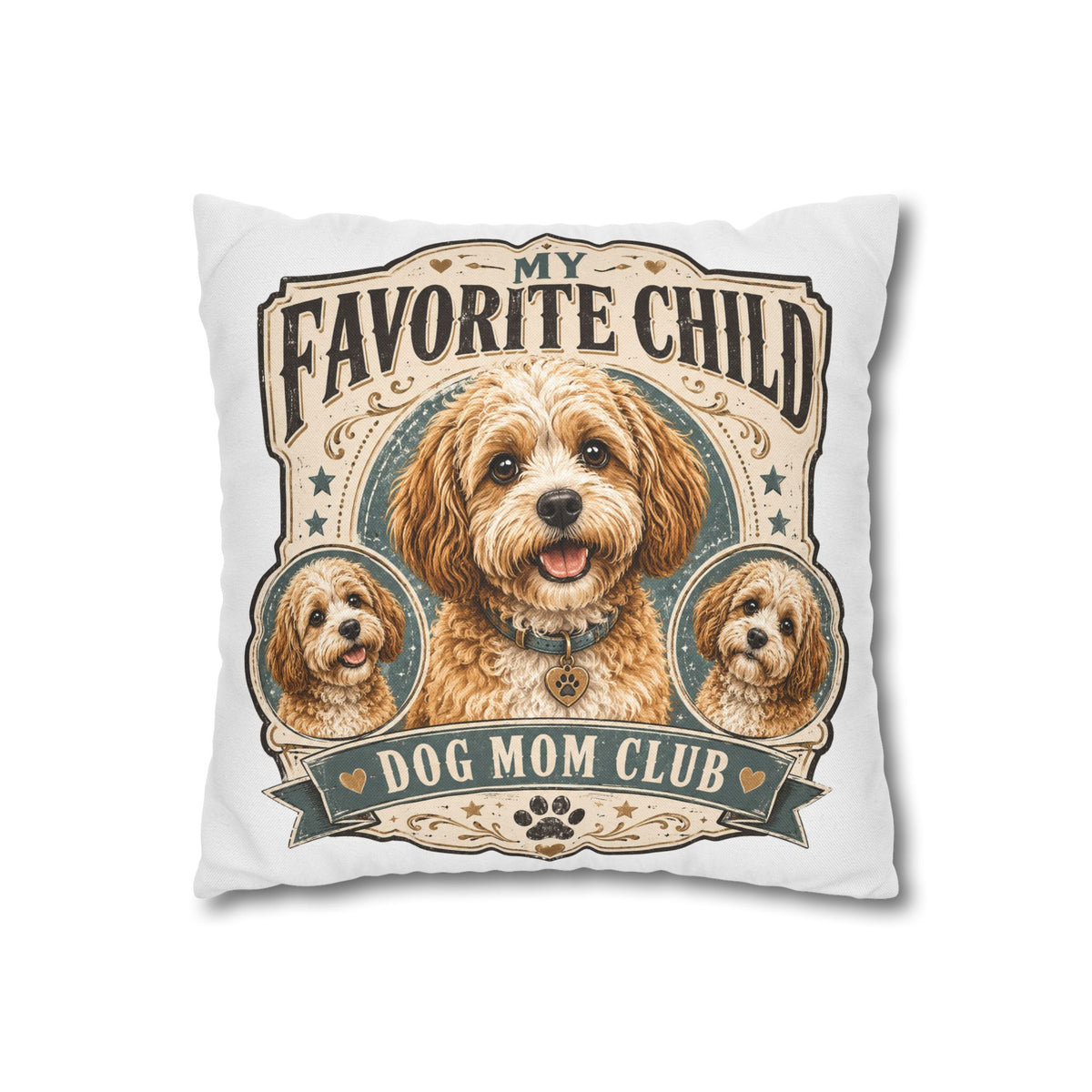 Dog Mom Pillowcase Milo Bailey Dog Dad Mom — "My Favorite Child" Spun Polyester Decorative Pillowcase