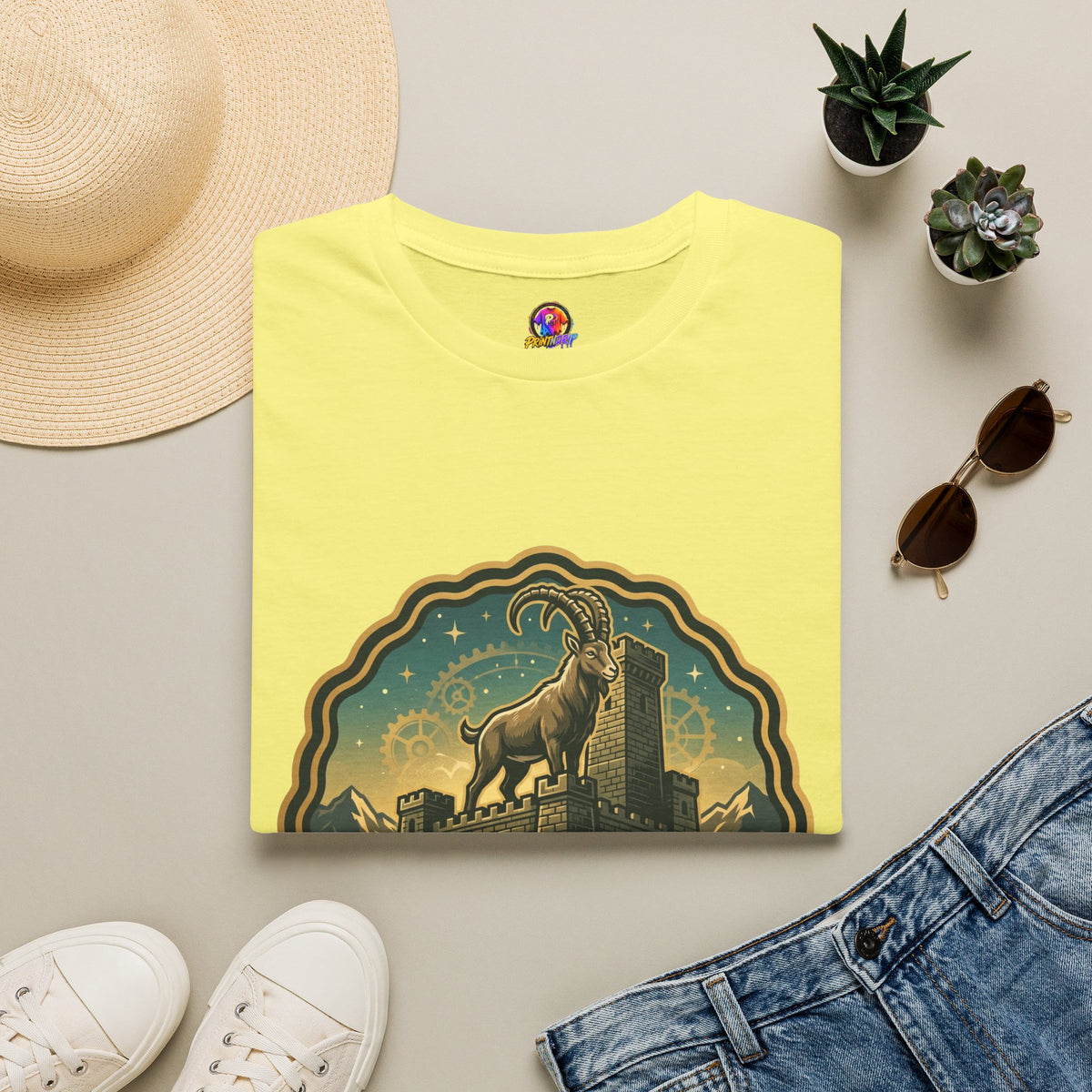 Silent Moves, Loud Results Goat Graphic Tee — Motivational Mountain Goat Shirt