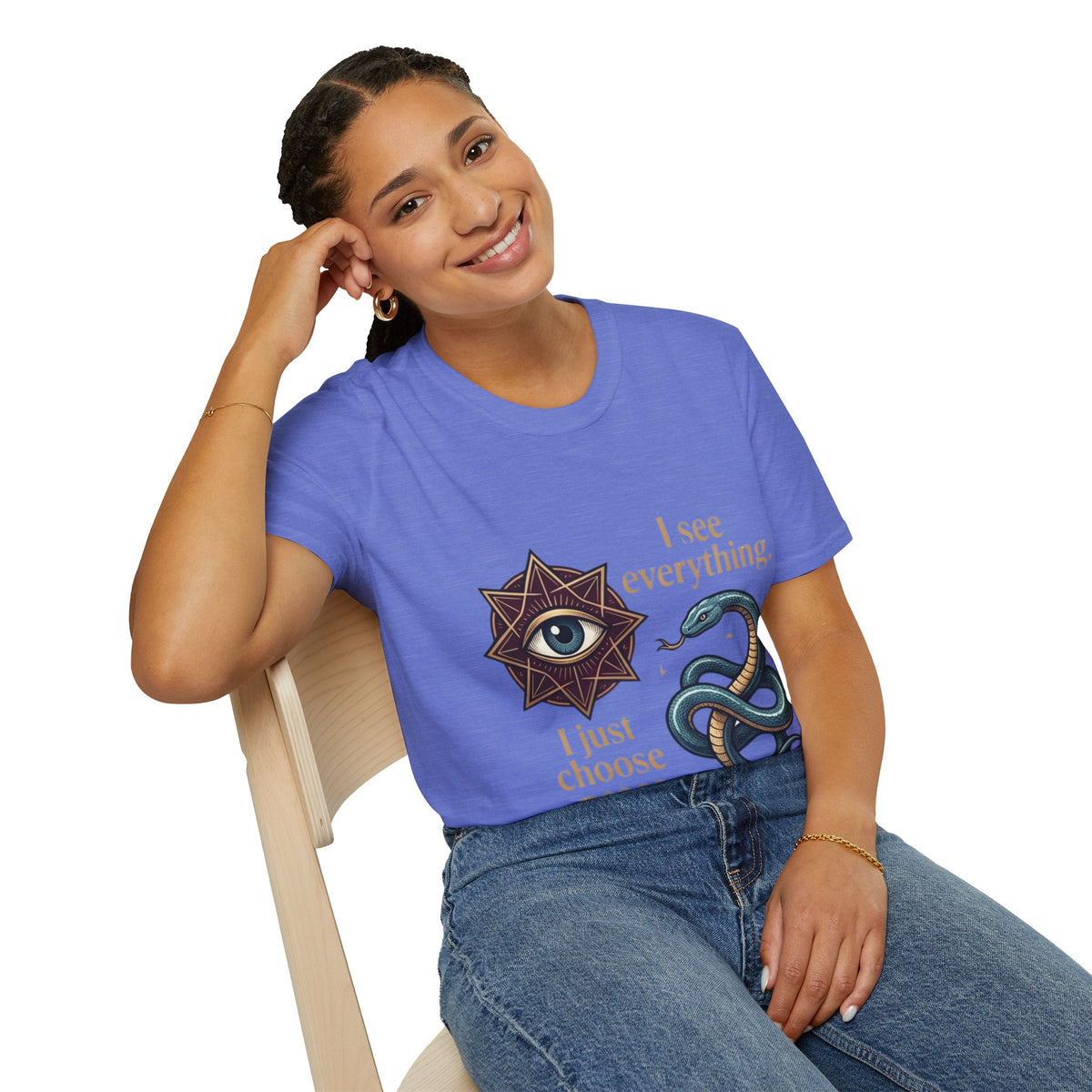 Scorpio “I See Everything” Zodiac T‑Shirt — Astrological Snake & All‑Seeing Eye Design