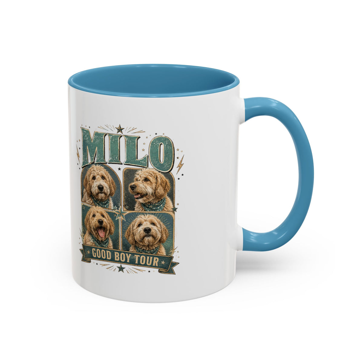 Milo Bailey Dog Dad Mom Milo 'Good Boy Tour' Accent Coffee Mug – Personalized Dog Lover Gift