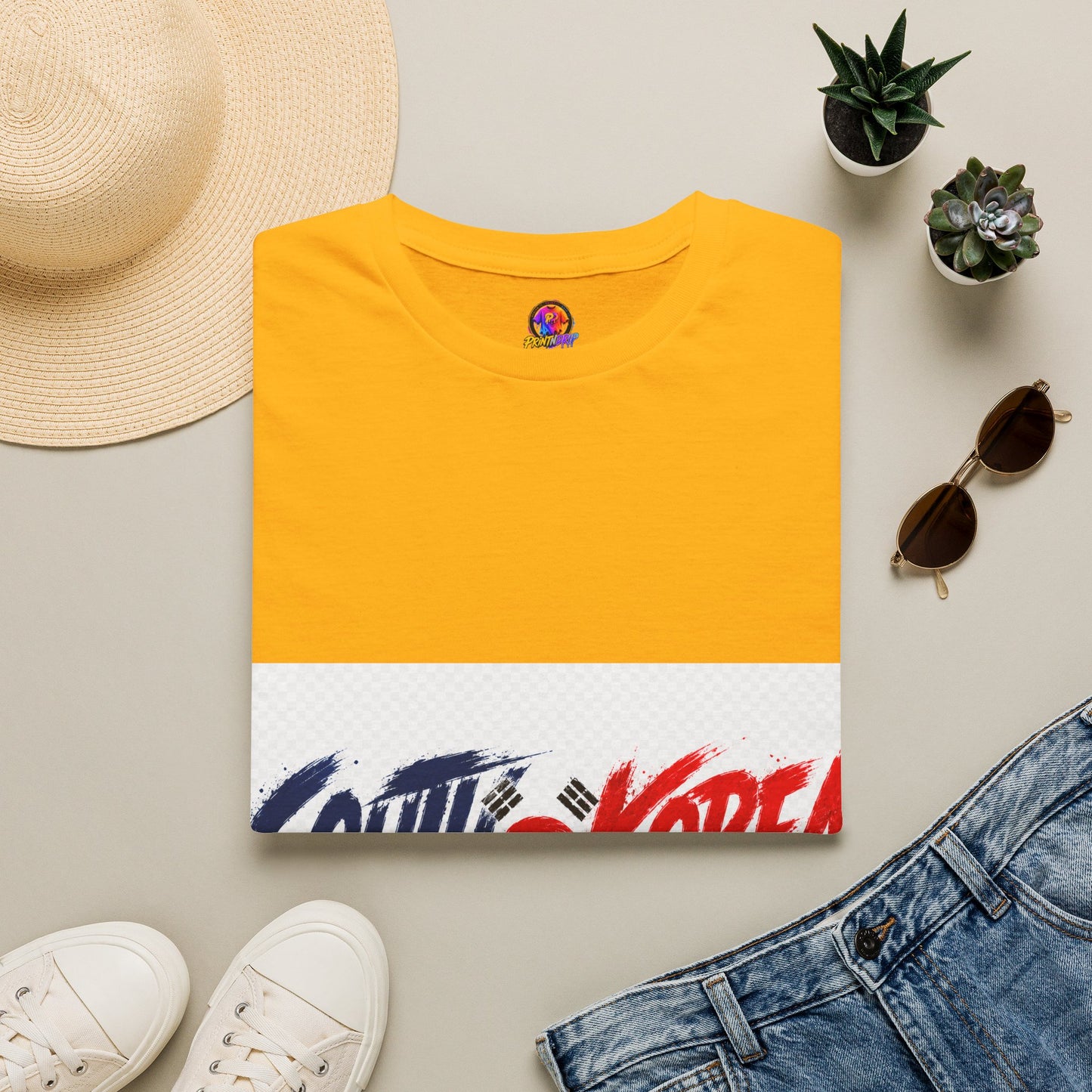 South Korea Flag Brushstroke T-Shirt — Patriotic Korean Travel Tee