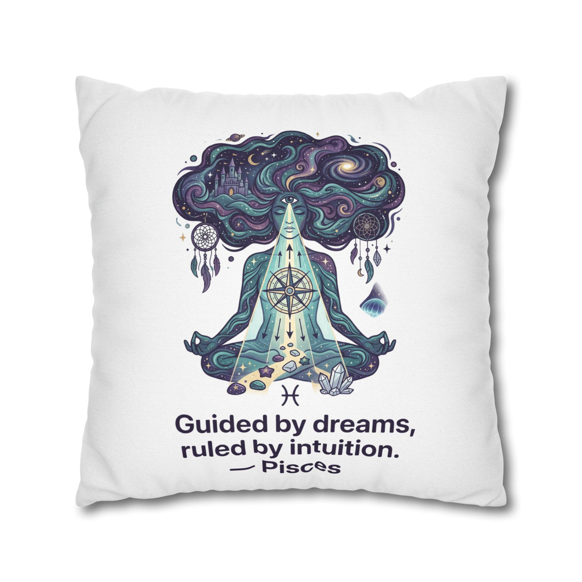 Pisces Meditation Pillowcase — "Guided by dreams, ruled by intuition"