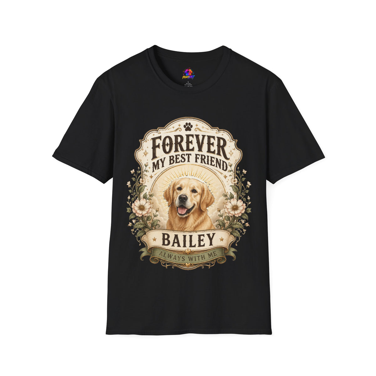 Dog Memorial T-Shirt — "Forever My Best Friend" Personalized Pet Tribute Tee