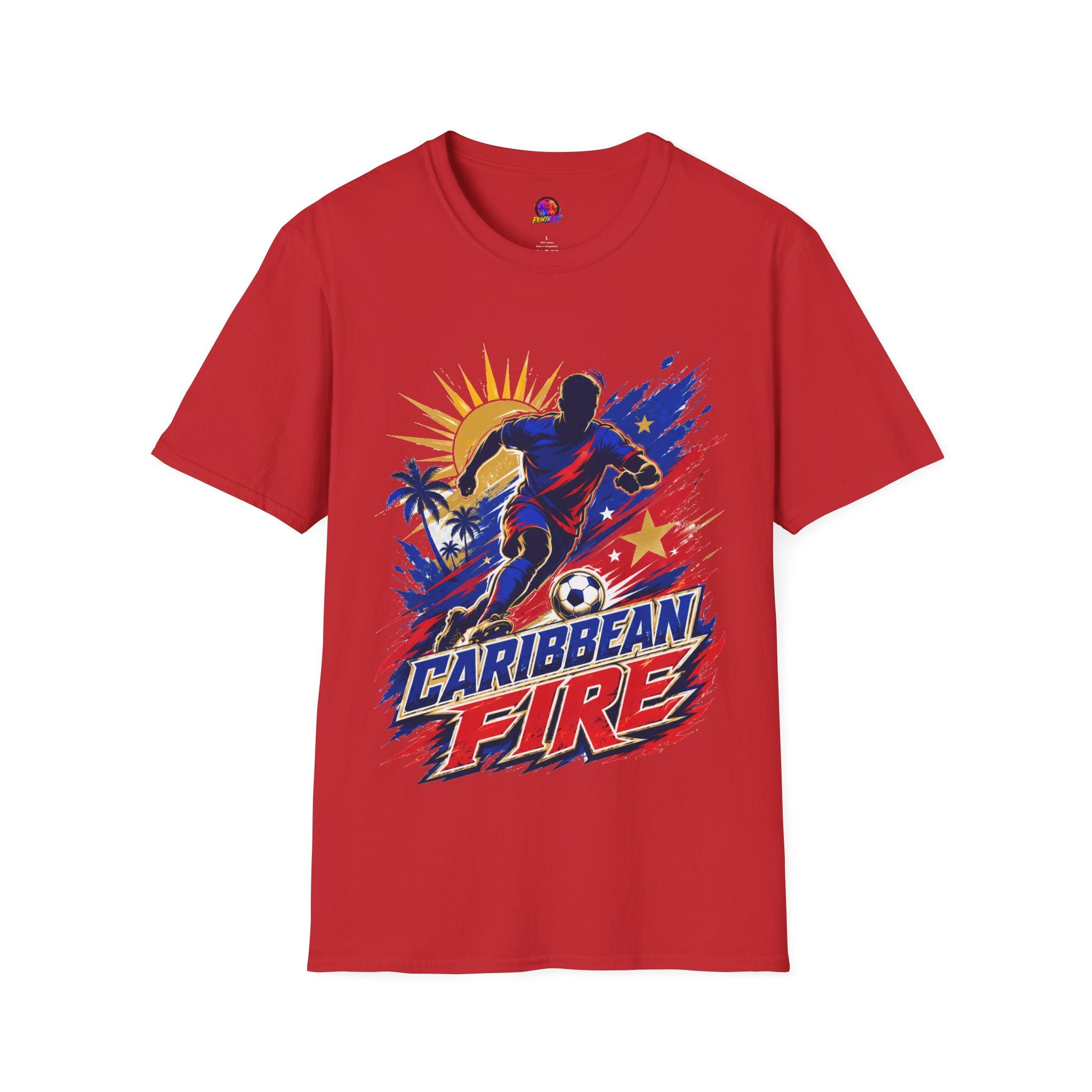 Haiti Soccer T-Shirt — Caribbean Fire Graphic Tee