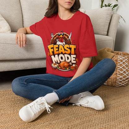 Feast Mode T-Shirt — Funny Thanksgiving Turkey Graphic Tee