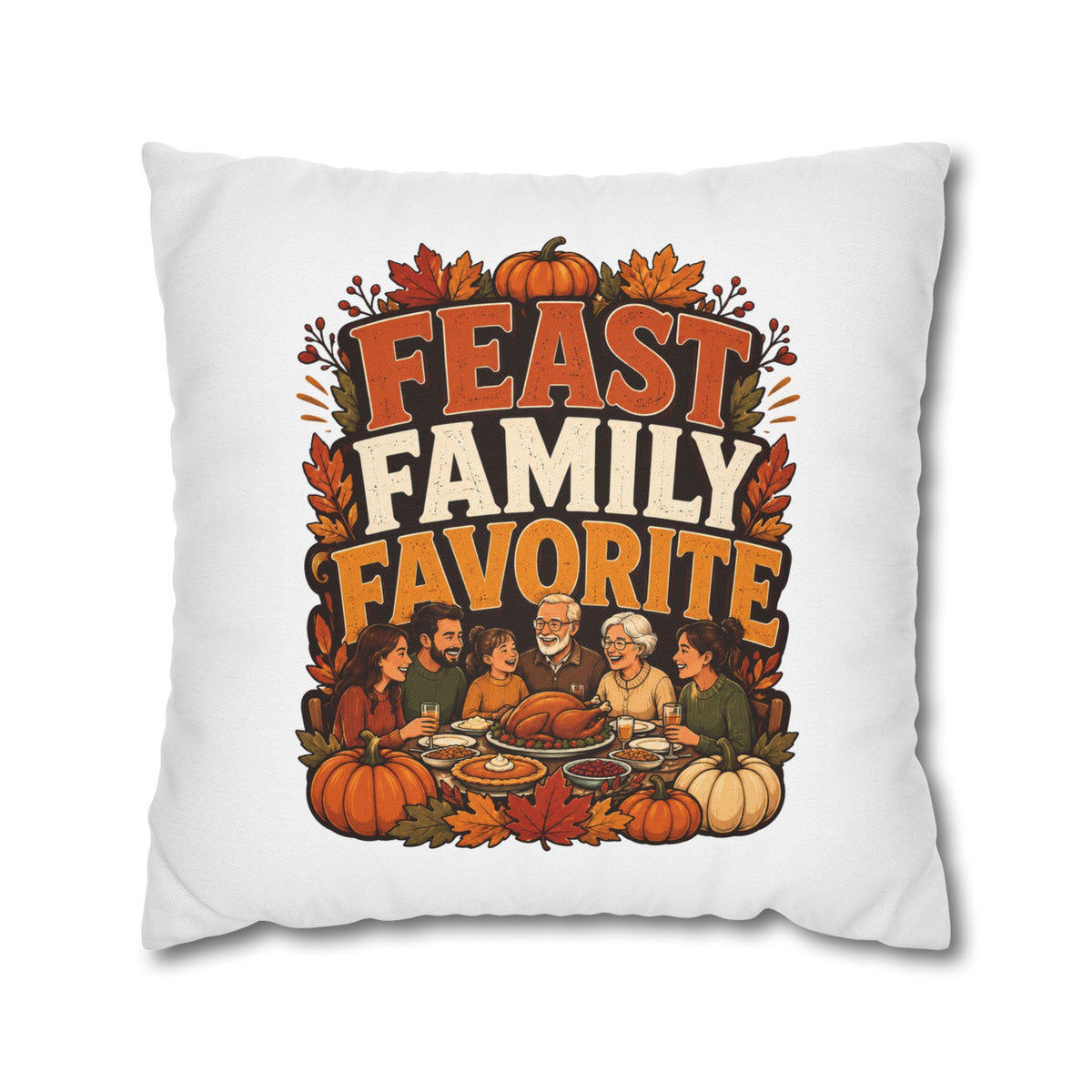 Thanksgiving Feast Family Favorite Decorative Pillow
