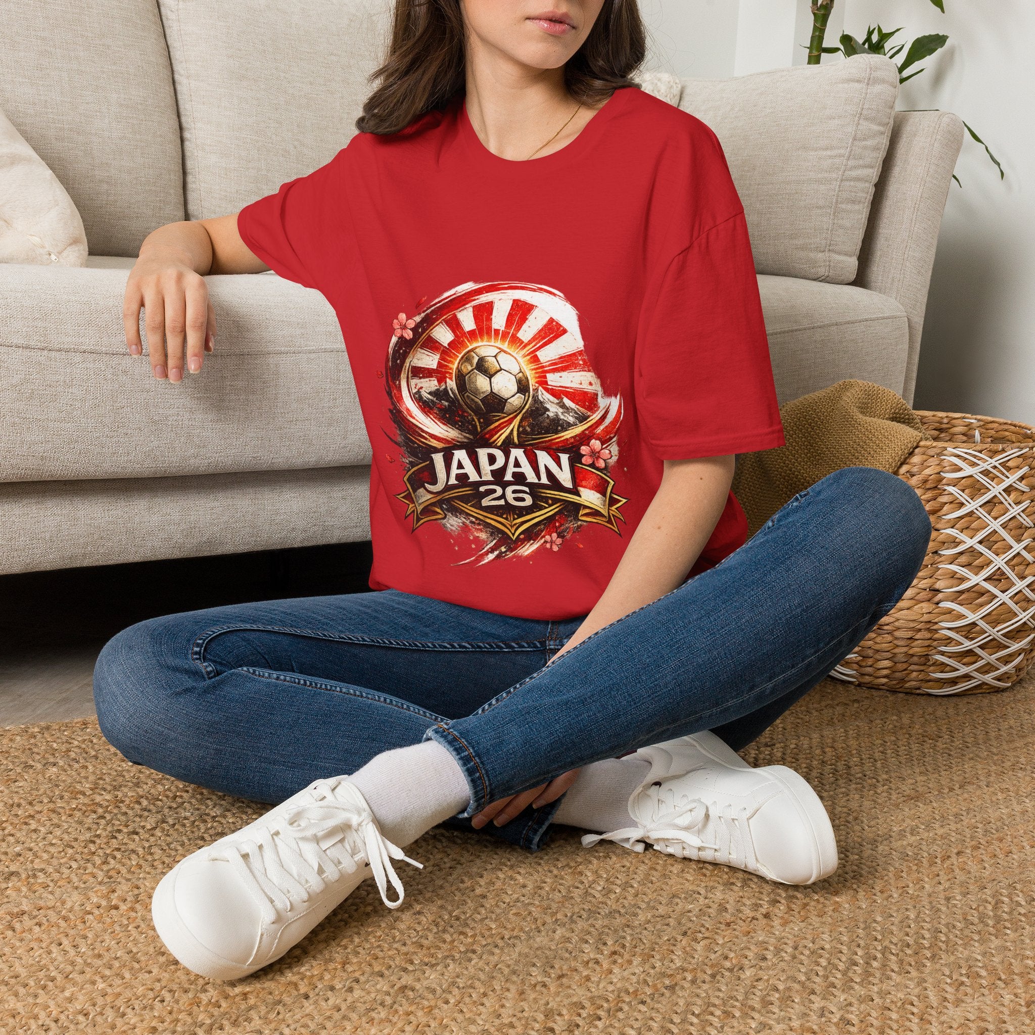 Japan Soccer T‑Shirt — Rising Sun Football Graphic