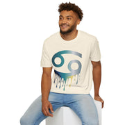 Cancer Zodiac T‑Shirt — Dripping Gradient Astrology Tee (Cancer Symbol)