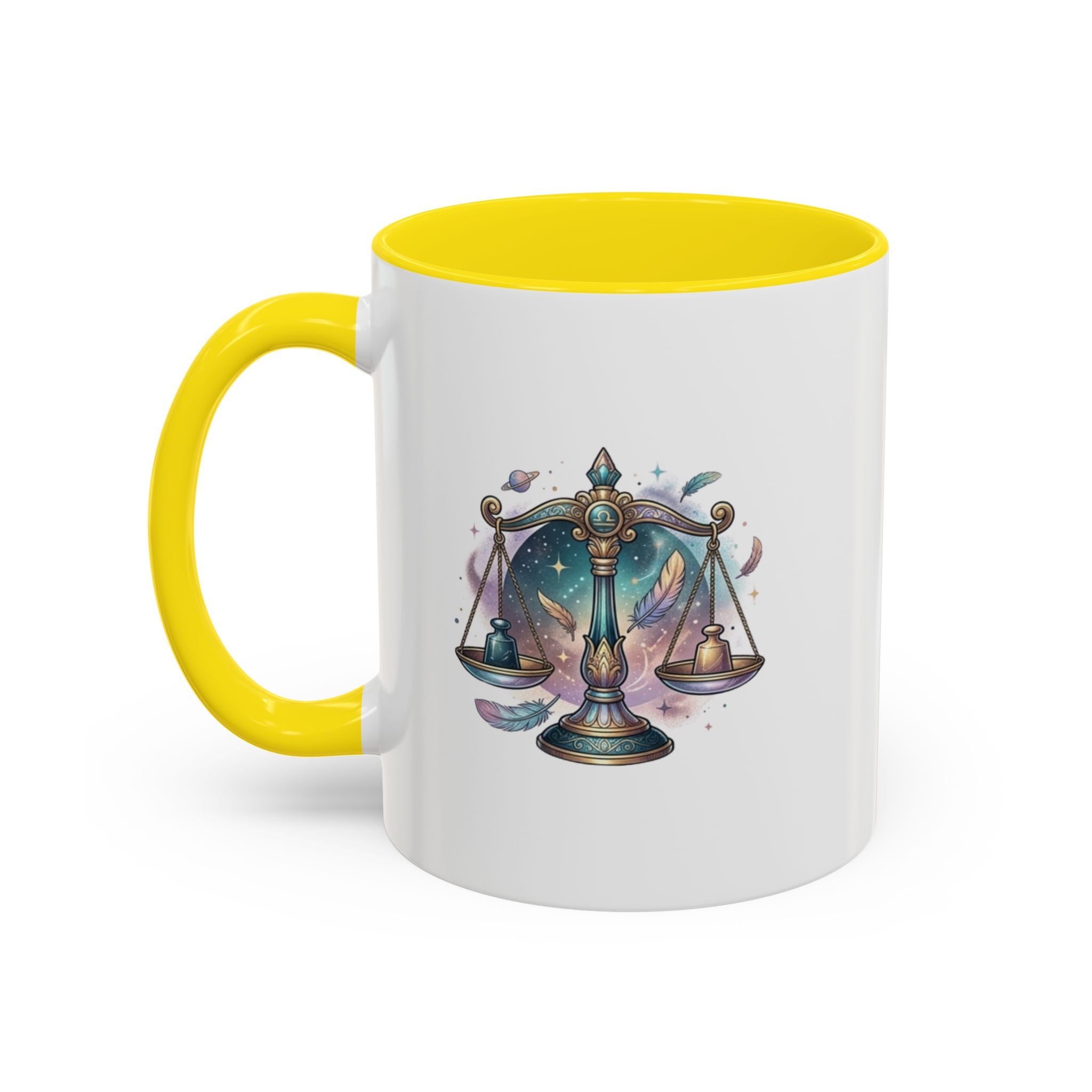 Libra Zodiac Scales Accent Coffee Mug — Astrology Constellation Gift