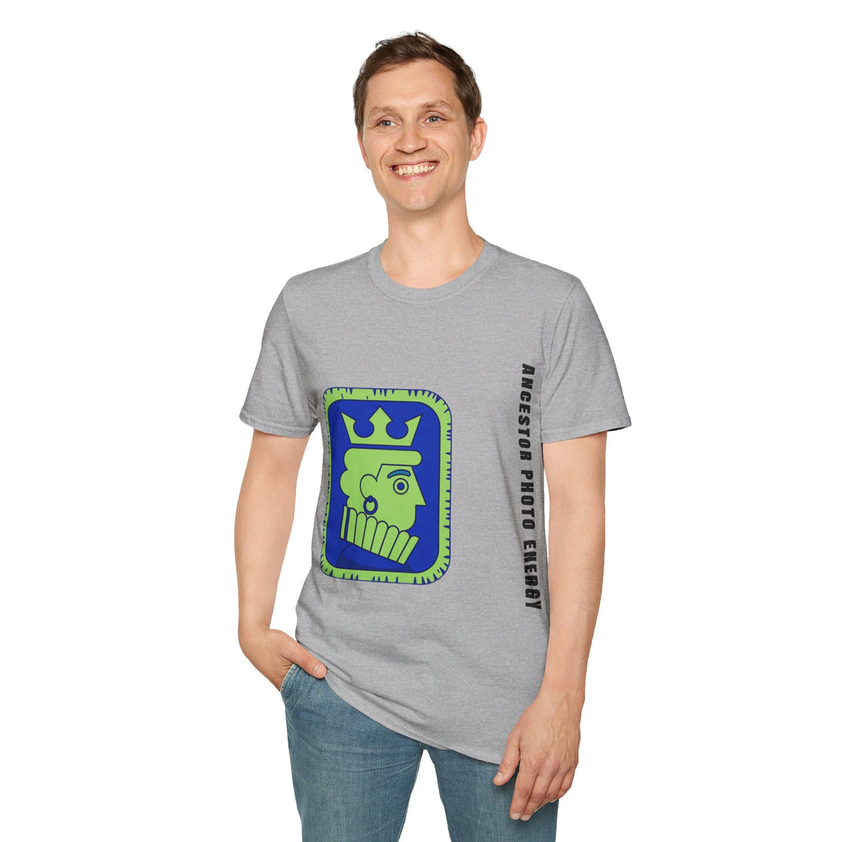King Checkerboard Graphic T‑Shirt — Bold Green & Blue Chess King Design - Trending Now - September 2026
