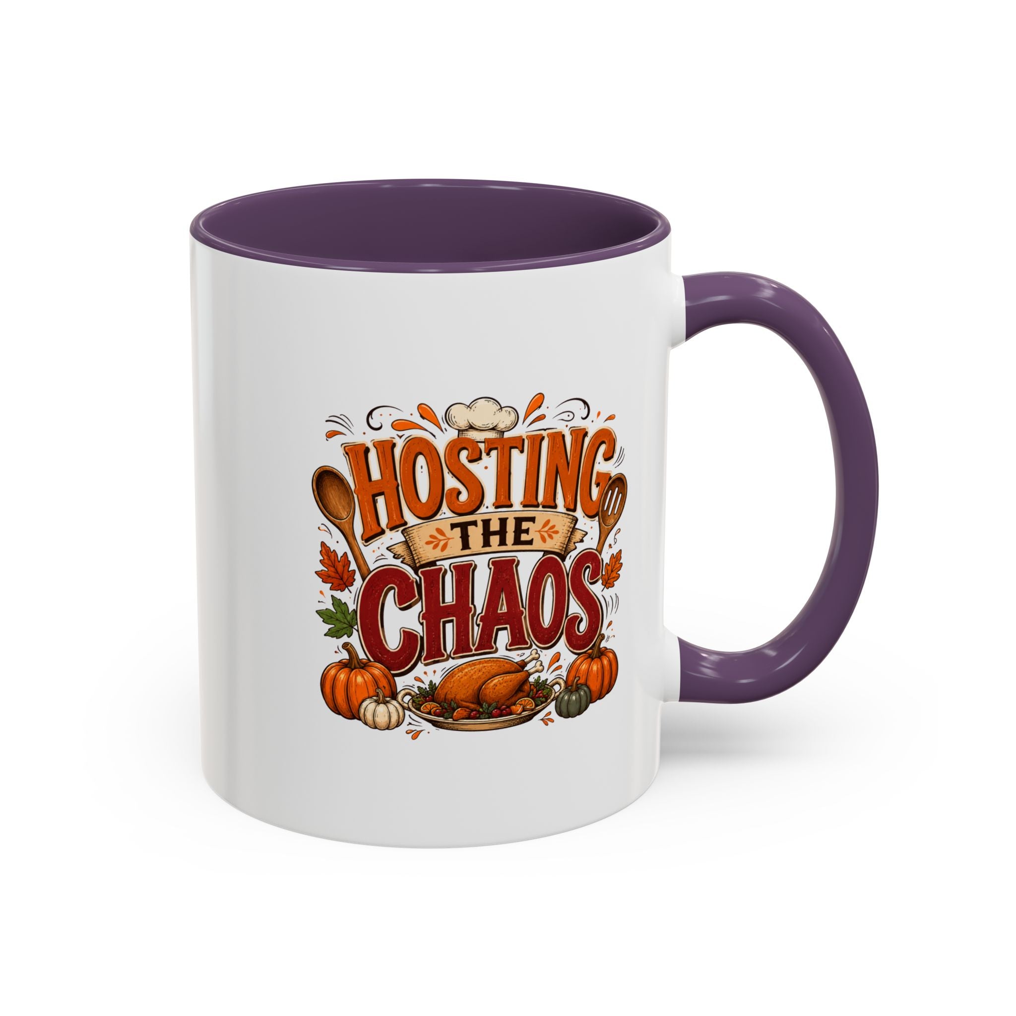 Thanksgiving Mug Hosting the Chaos Accent Coffee Mug — Thanksgiving Pumpkin Fall Kitchen Gift