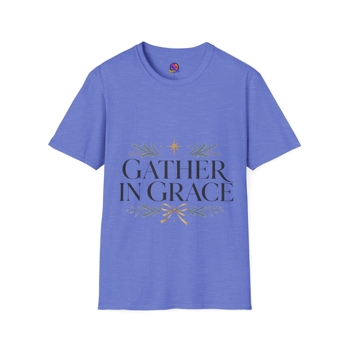 Gather in Grace T-Shirt — Elegant Holiday Floral Typography Tee
