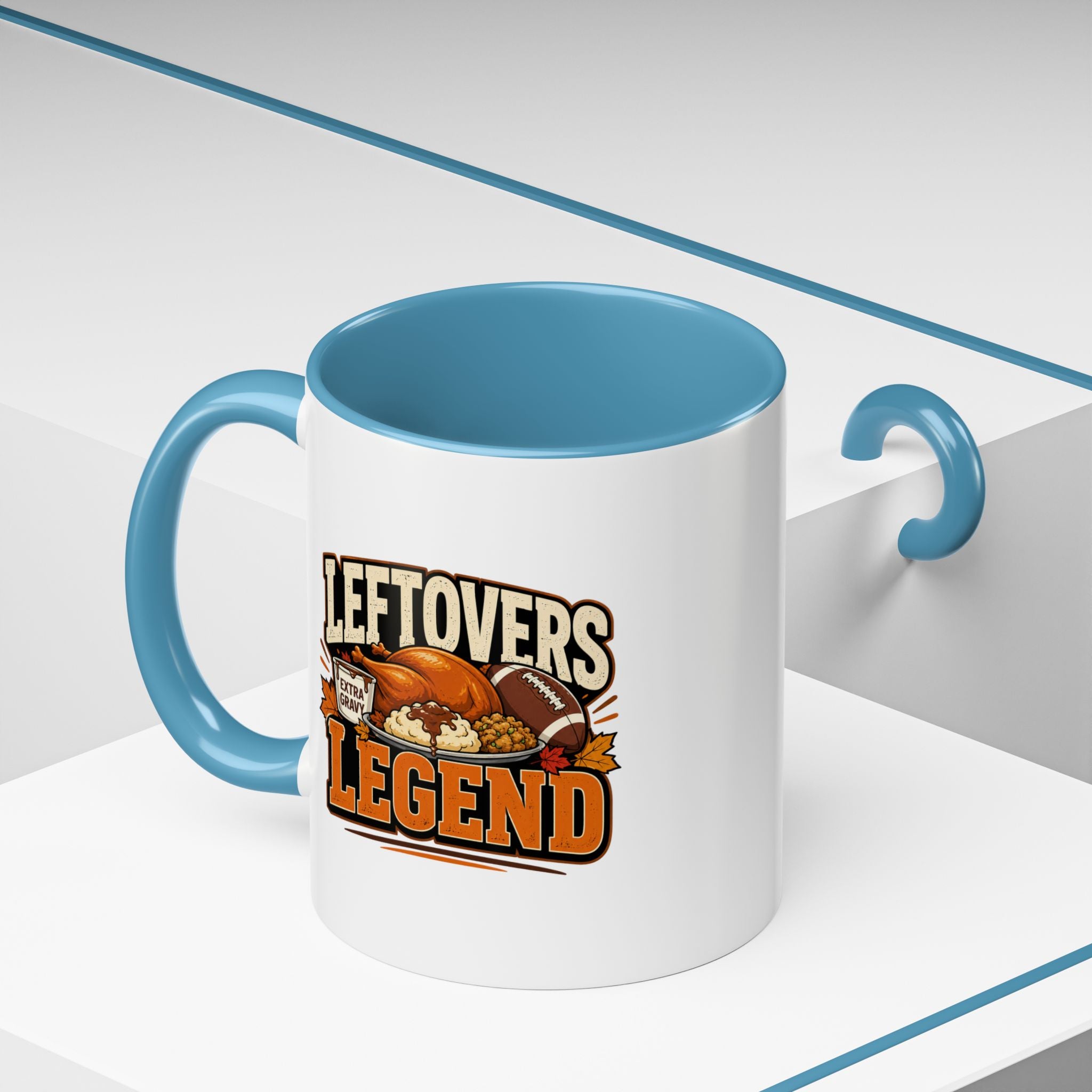 Thanksgiving  Mug Leftovers Legend Coffee Mug – Funny Thanksgiving Turkey & Football  Accent Mug
