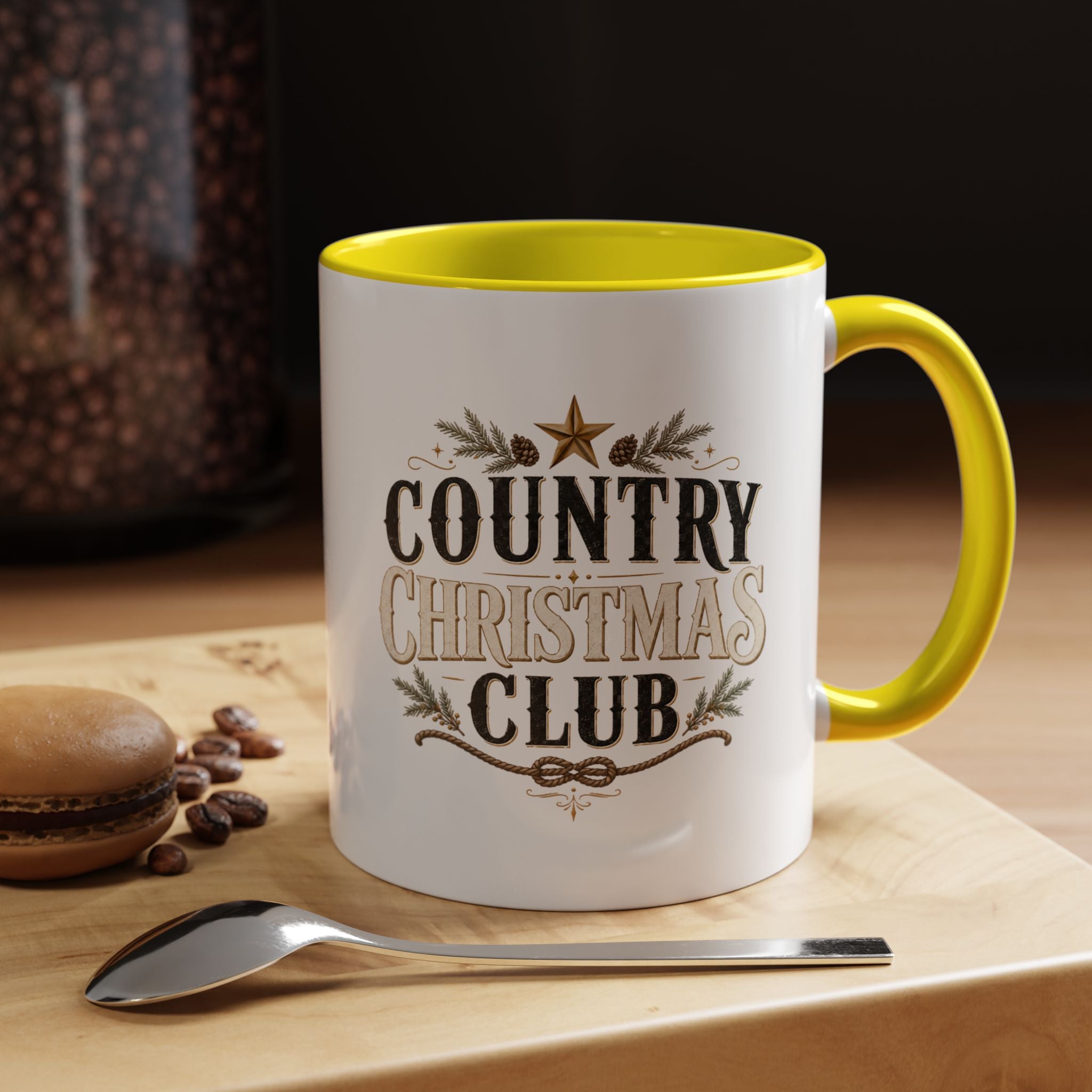 Christmas Country Christmas Club Accent Coffee Mug — Festive Rustic Holiday Coffee Cup