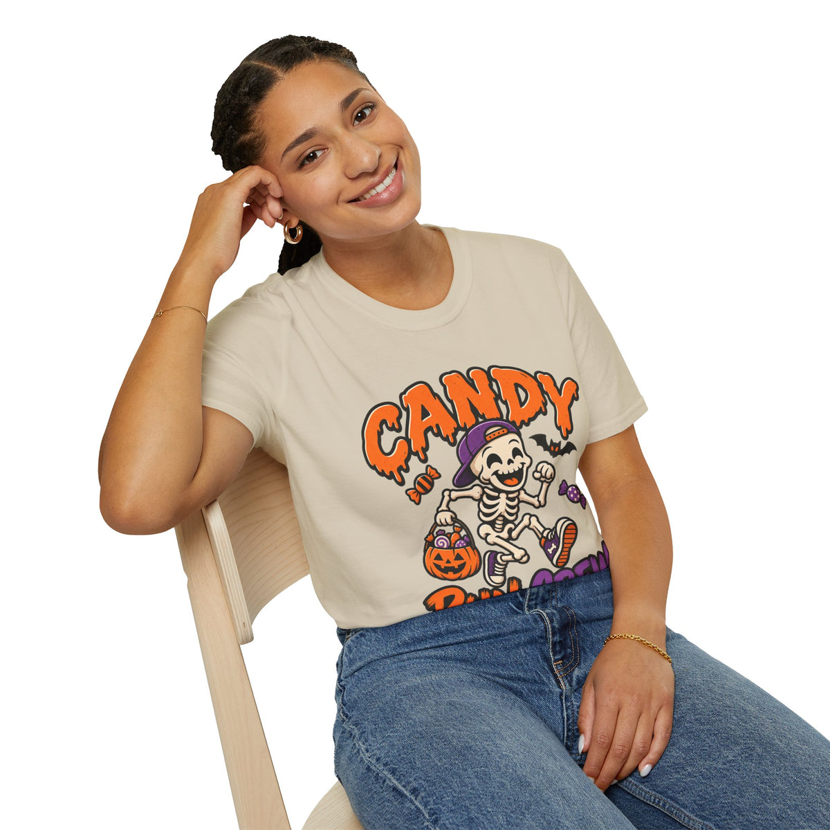 Candy Run Crew T-Shirt — Halloween Skeleton Trick-or-Treat Tee
