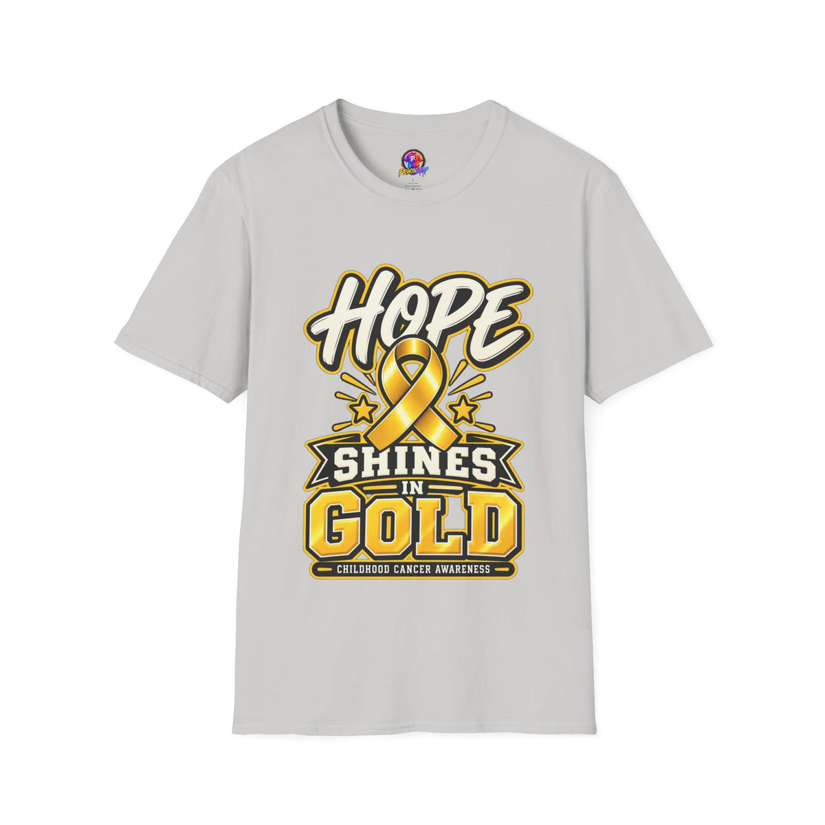 Hope Shines in Gold T-Shirt — Childhood Cancer Awareness Tee