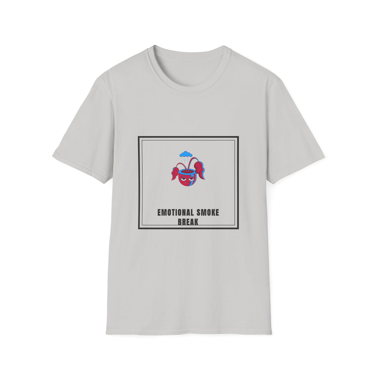 Emotional Smoke Break T-Shirt — Cute Cartoon Cloud & Headphones Graphic Tee - Trending Now - September 2026