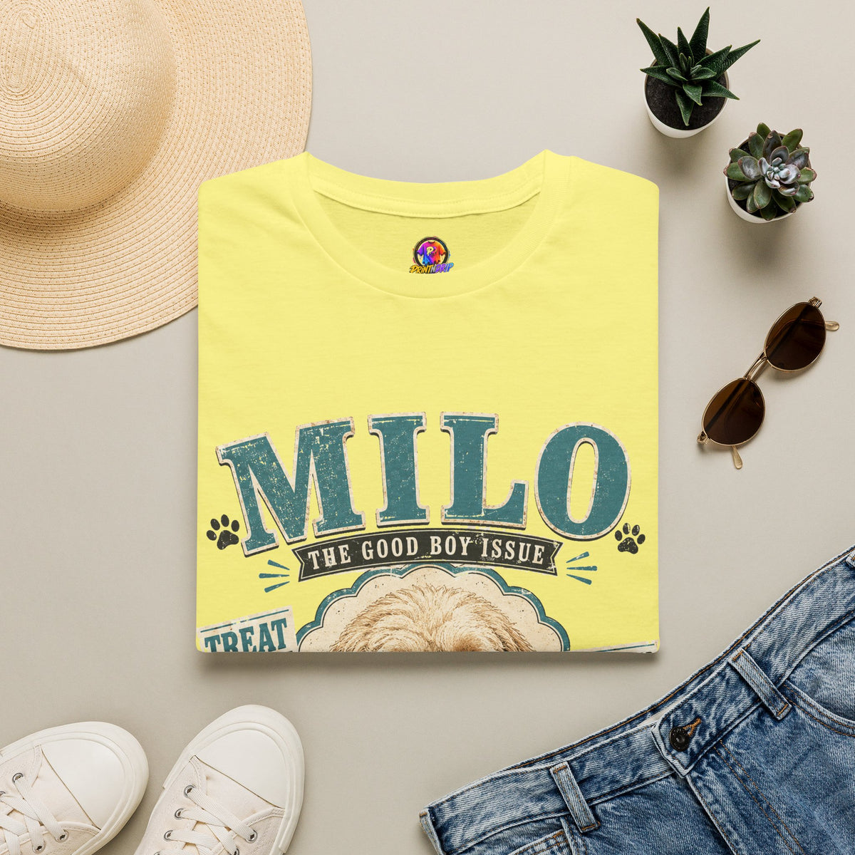 Milo "The Good Boy Issue" Dog Portrait T-Shirt