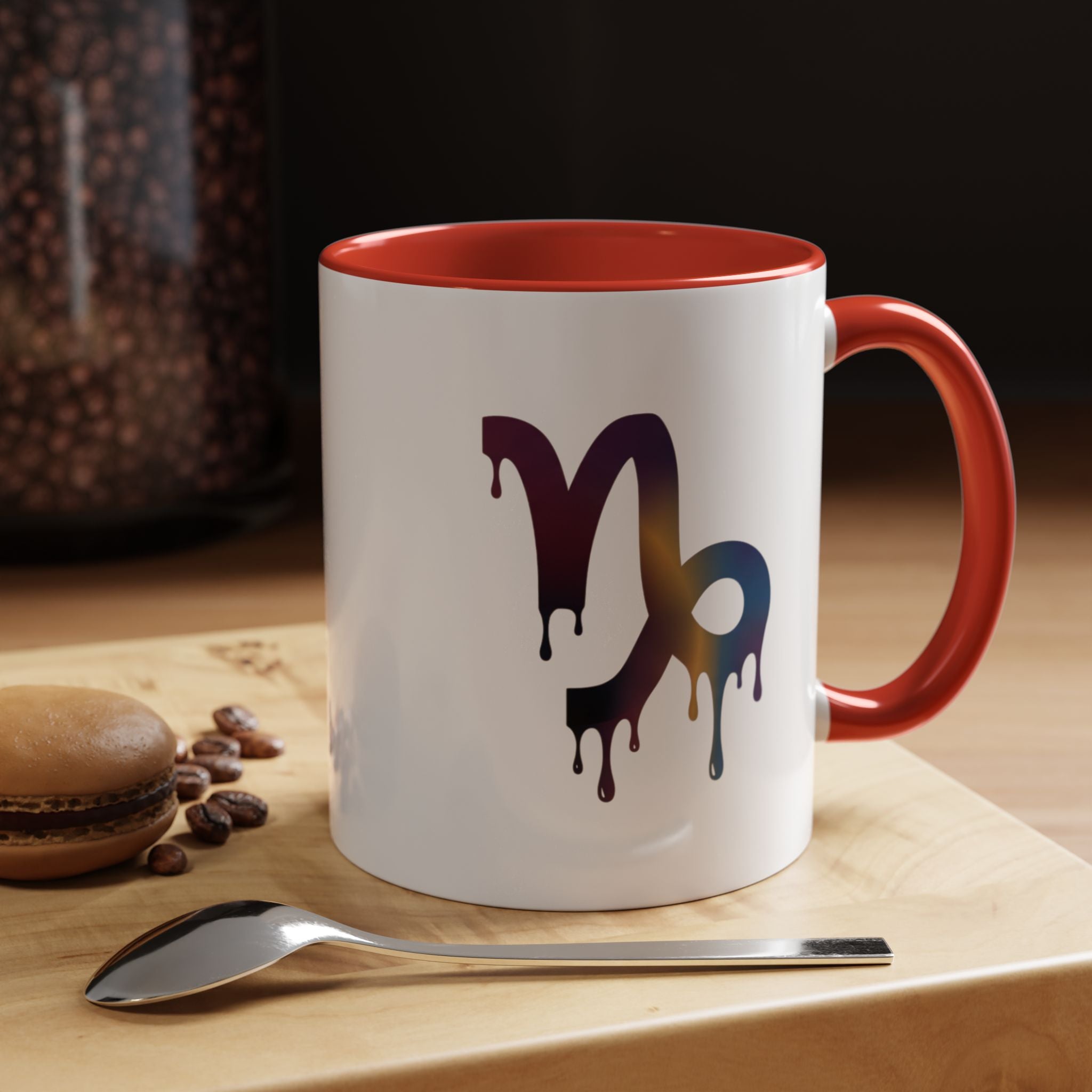 Capricorn Drip Accent Coffee Mug — Zodiac Symbol Gradient
